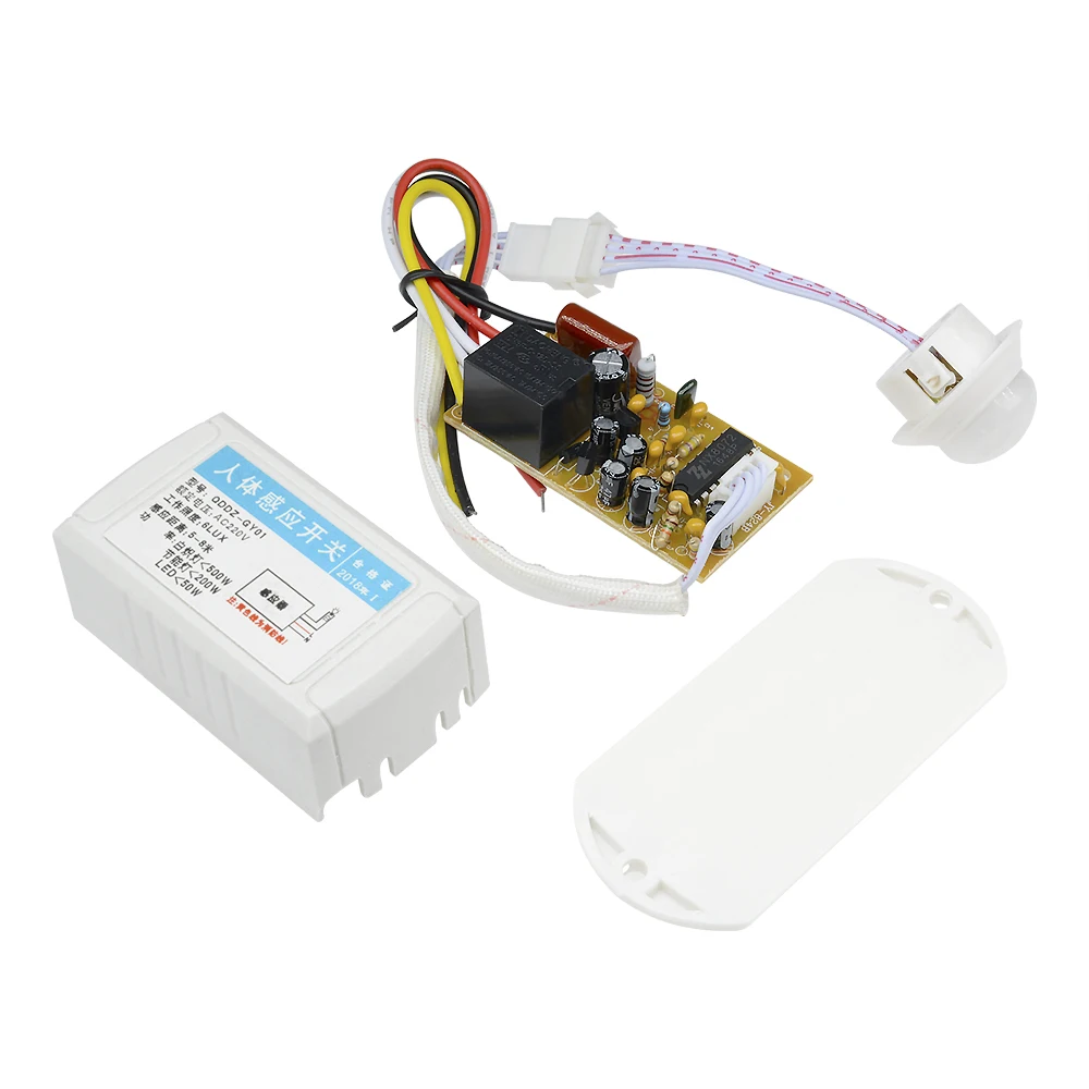 Human Body Infrared Body Sensor Switch AC 220V 200W LED Light Intelligent Controller 5-8M Sensor Distance