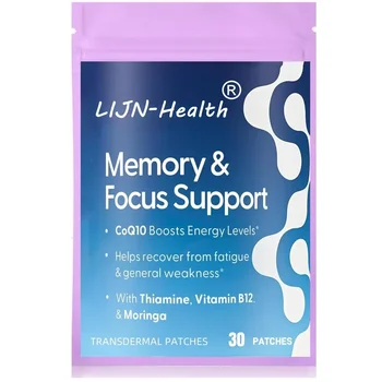 30 パッチ メモリ & フォーカス 経皮パッチ ティアミン ビタミン B12 配合 女性 & 男性用 エネルギー & フォーカス