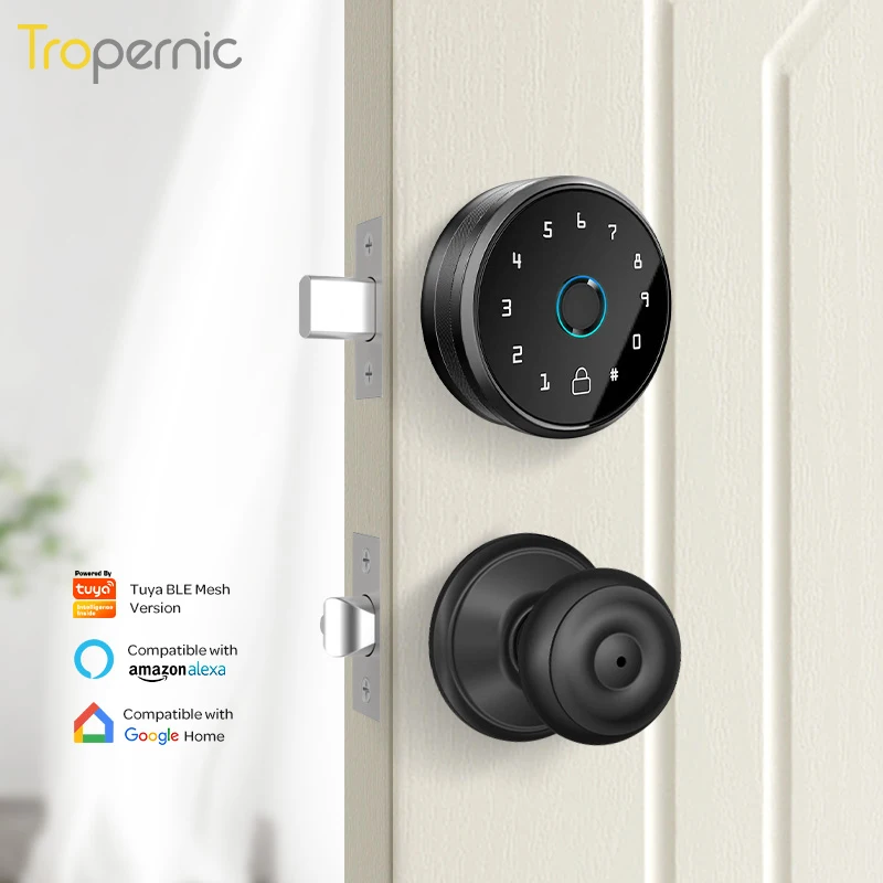 

Smart Door Lock Tuya App Security Keyless Entry Door Lock Deadbolt Fingerprint Touchscreen Passcode Rfid Card Key Remote Control