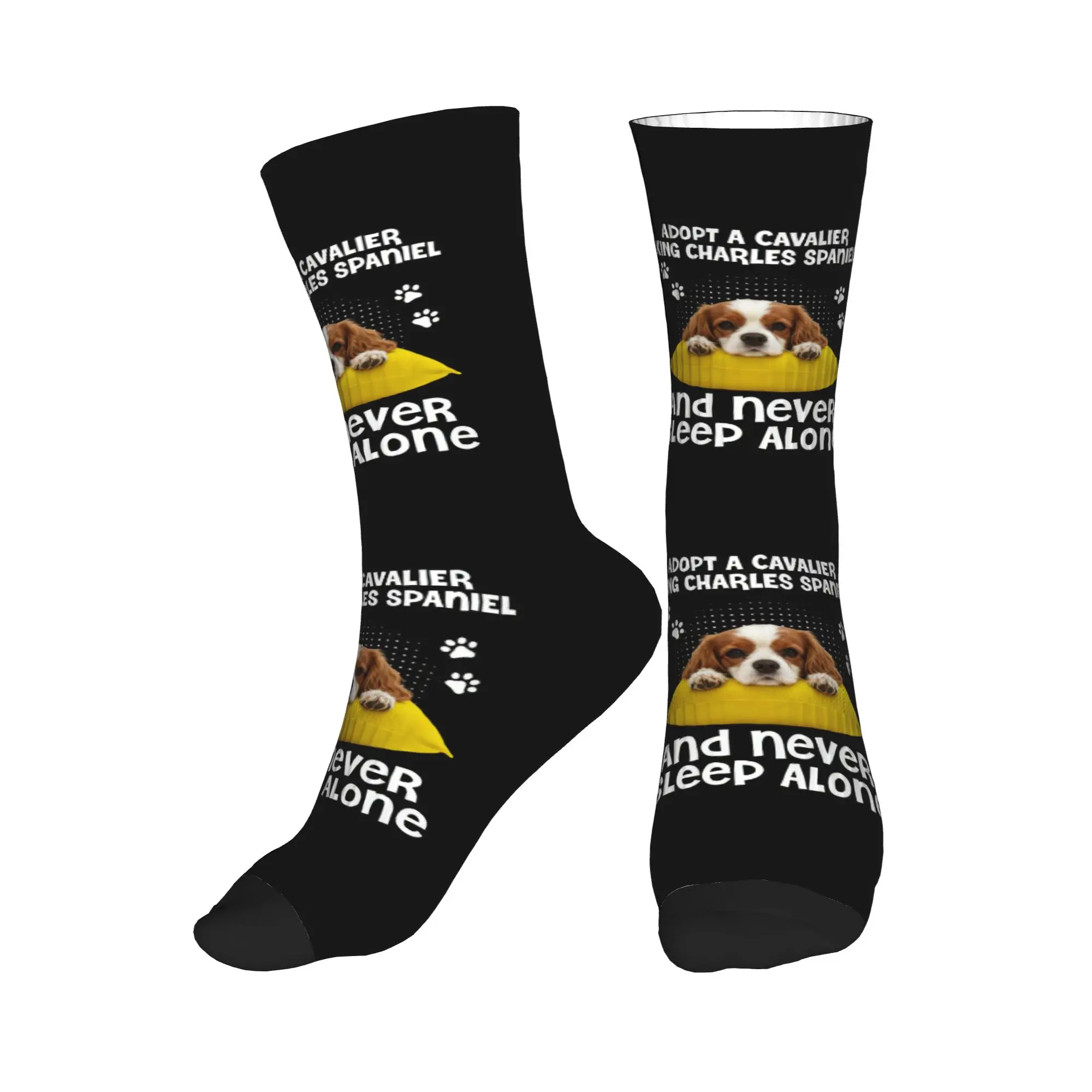 Calcetines de vestir para hombre y mujer, cálidos, a la moda, con diseño de Cavalier King Charles Spaniel, para amantes de los perros, calcetines de tripulación