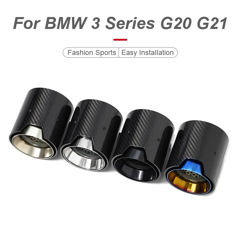 קצה פליטה קצה עבור bmw 3 סדרה g20 g21 330i מלוטש m ביצועים בסגנון פחמן fibre fibre fibre