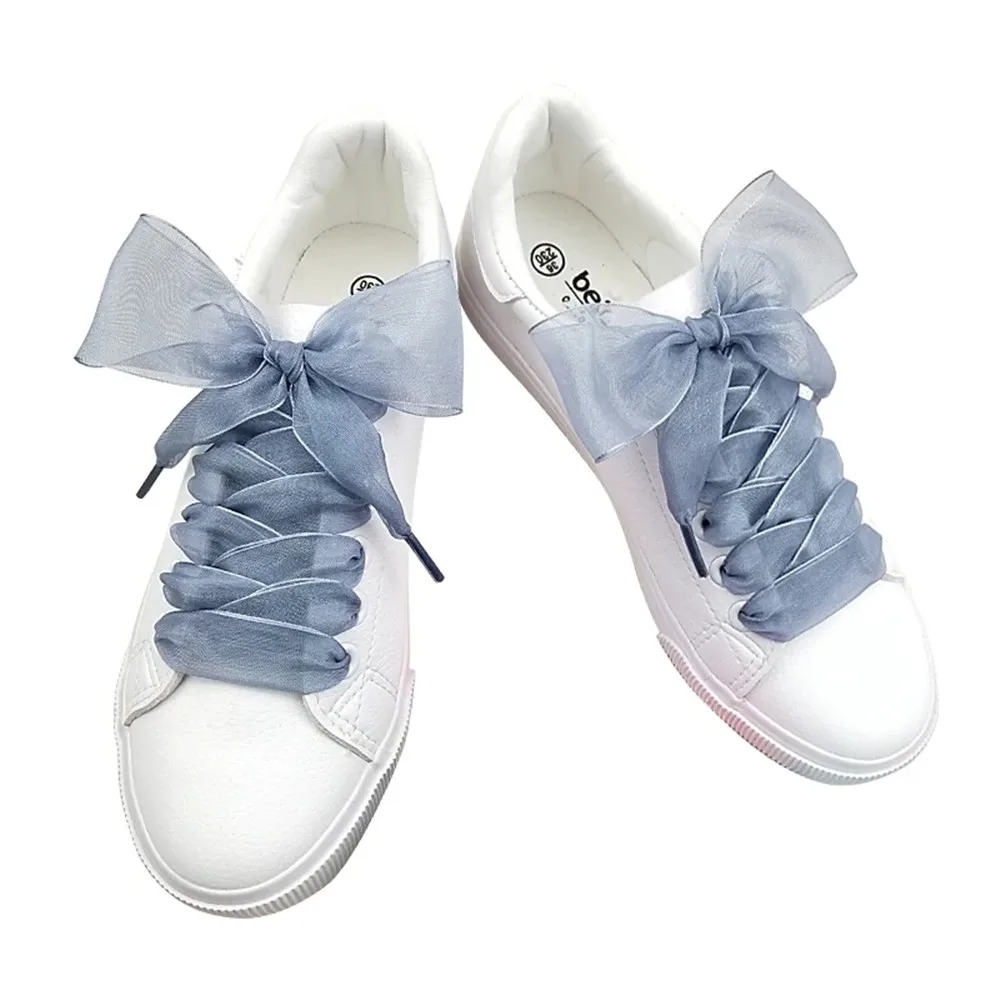 4 cm Width Organza Shoelaces DE Training Shoes Beautiful Chiffon Transparent Lace Widened Leisure Sports Shoes Laces DIY Decorat image 6