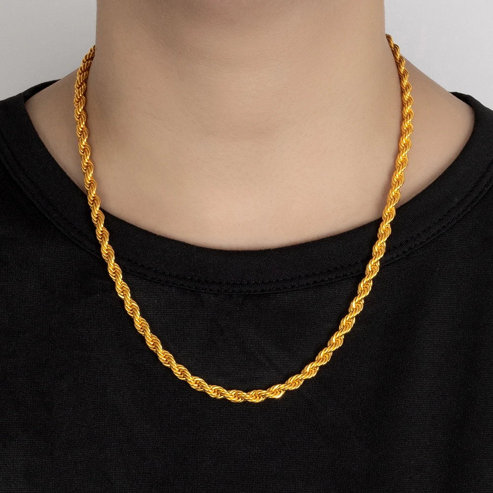 925 Sterling Silver Twisted Rope Chain Necklace Exquisite Braided Clavicle Fine Jewelry Luxury Accessory Gift for Birthday Valen