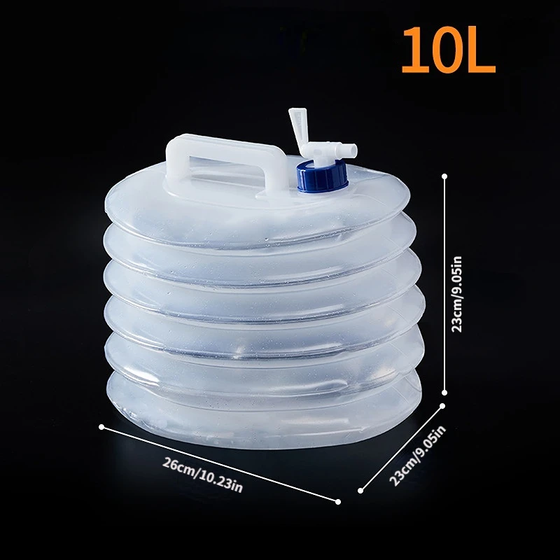 Herramientas de Viaje para Acampar al Aire Libre, Cubo de Almacenamiento de Agua Plegable Telescópico Multifuncional, de Gran Capacidad y Reforzado, con Grifo