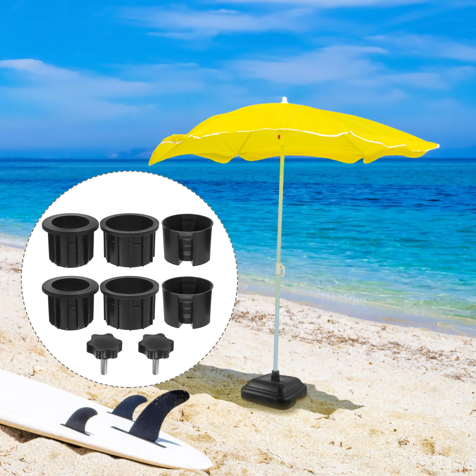 Patio Umbrella Holder Cover and Screws Pole Covers Beach Anchor Garden Stand Plug Cap Base Parasol Heavy Duty Part Supplies