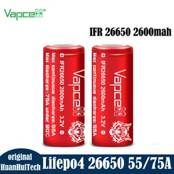 Oryginalny wysoki prąd akumulator Vapcell lifepo4 IFR 26650 2600mah 55A/75A 3.2V do akumulatora Beat A123 26650 M1B 2500mah