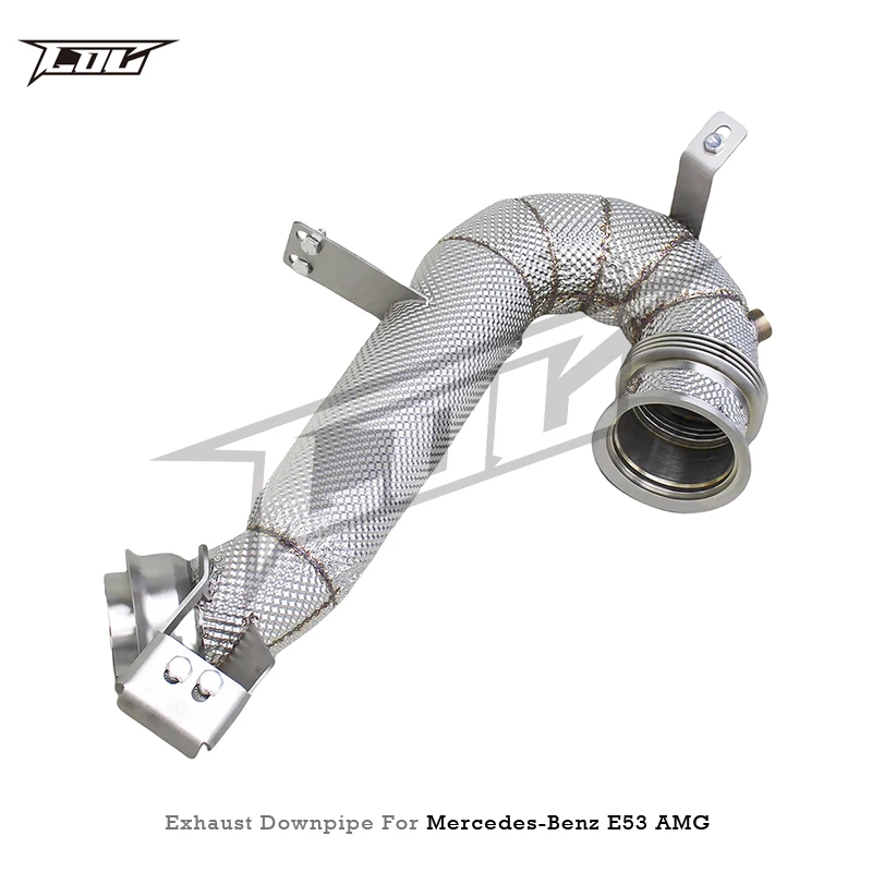 Custom in Stock Exhaust Downpipe for -E53 3.0T  2019-2022 Ready to Ship GT53 Link Pipes with Heat Wrap