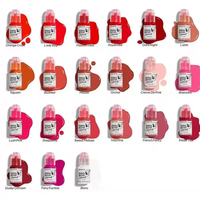 Suprimentos de tatuagem de tinta de mistura permanente rosa vermelho laranja beleza labial arte profissional cor 15ml mistura vegana real 1/2oz pmu