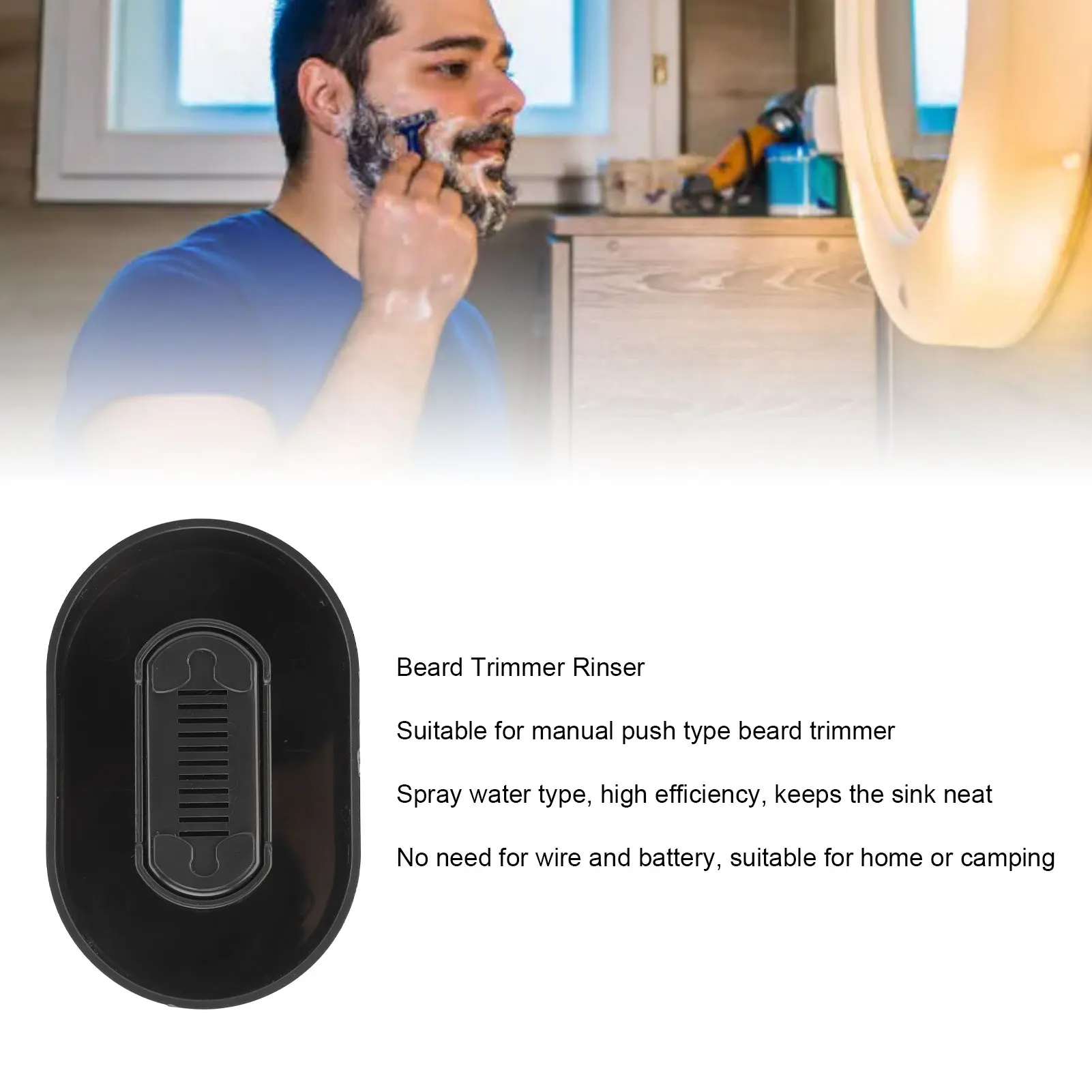 لمعظم شفرات الحلاقة، منظف شطف الرأس، توفير المياه بكفاءة، شطف الحلاقة، البلاستيك بدون بطاريات، رف تخزين ماكينة الحلاقة