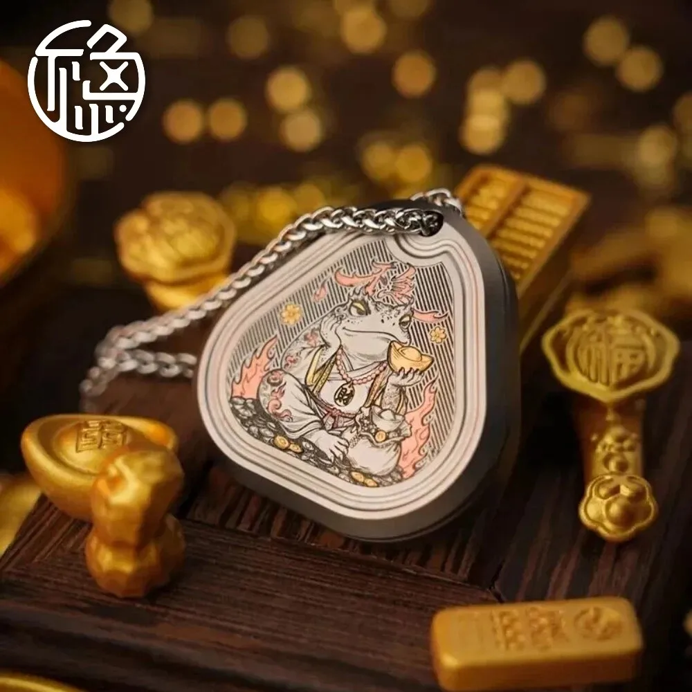 

Игрушка-антистресс BUJI EDC из титанового сплава с гравировкой в виде трехногой золотой жабы, фиджет-слайдер для снятия стресса, для взрослых