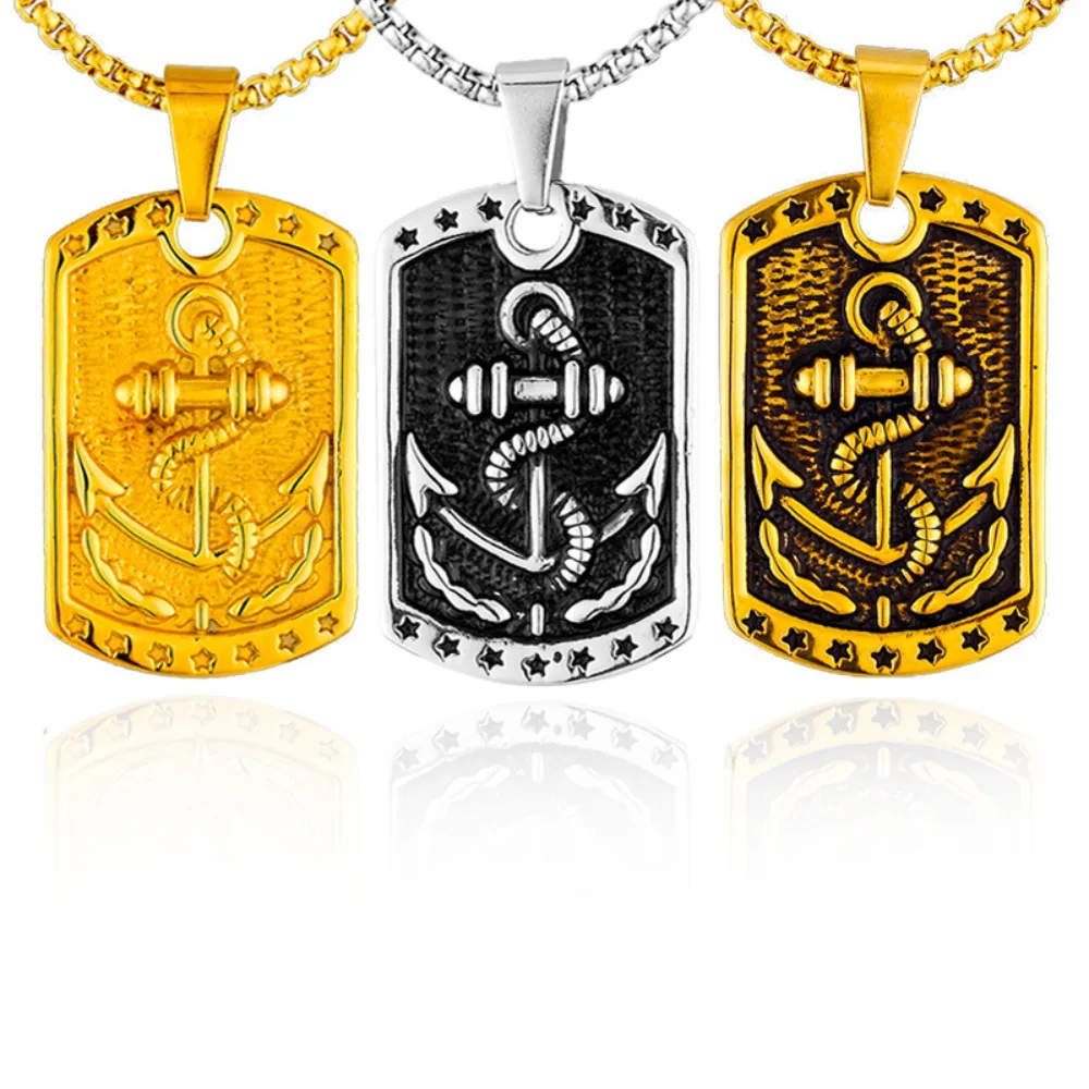 

European and American Personalized Fashion Shipsight Military Brand Pendant 613 Stainless Steel Necklace