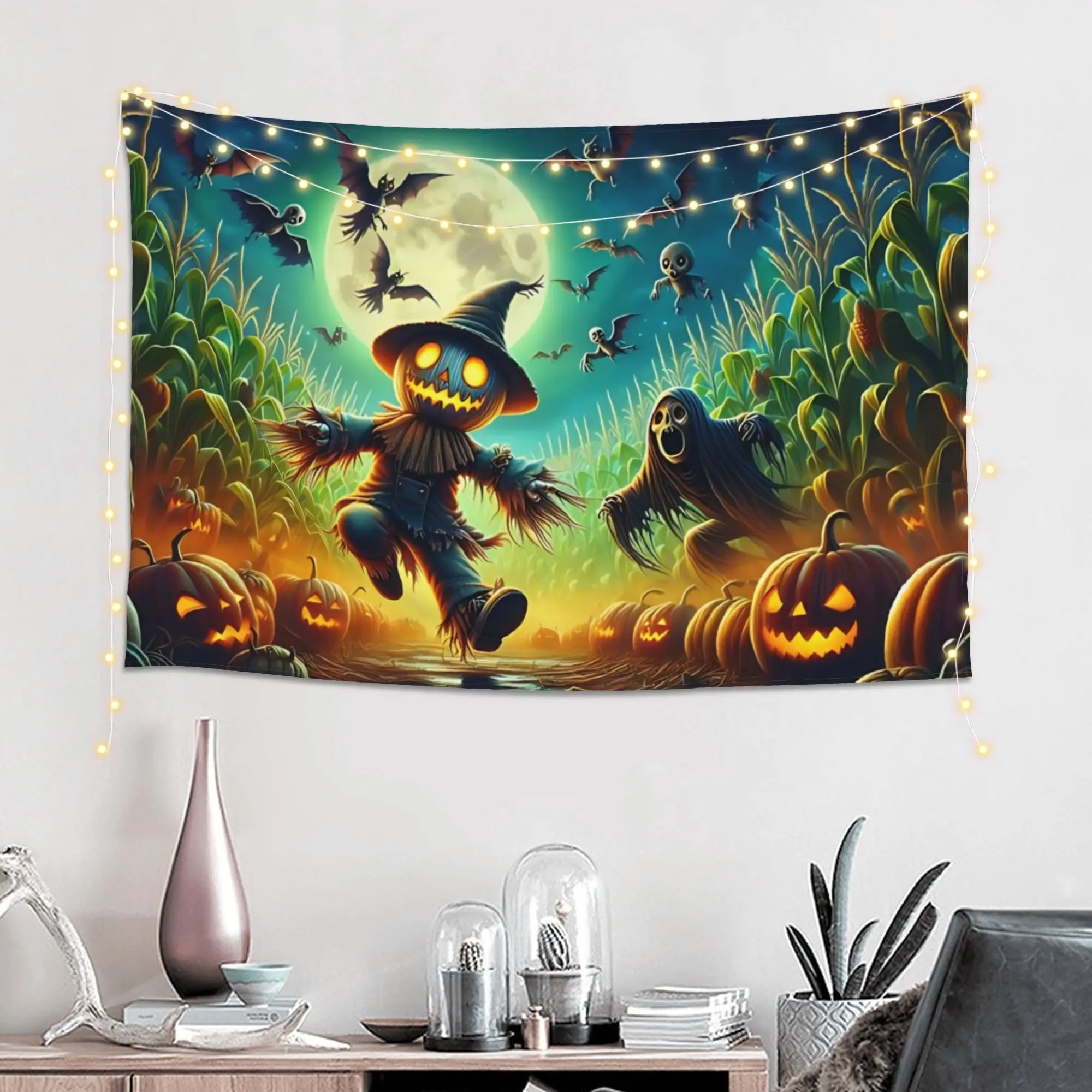 Halloween Scarecrow Print Customized Tapestry Bedroom Decoration  Wall Hanging Blanket Tapestry Cool Stuff For Room