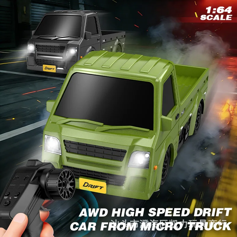 New 1:64 Full Scale Mini Remote Control Drift Truck Handheld Desktop Rc Racing Car Toys 2.4ghz Mini Remote-Controlled Car Gifts