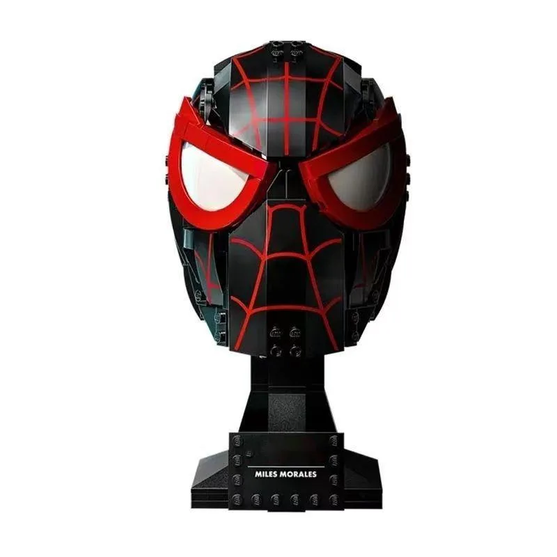 New Miles Morales Mask Puzzle DIY Building Blocks Model Toy Miles Morales Mask Collection Building Block Model Toy For Kid Gift