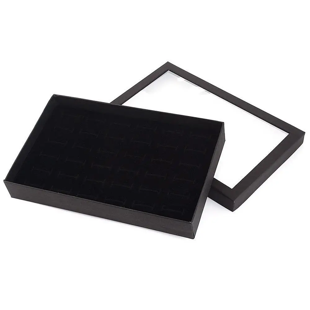 

Exquisite Velvet New Show 36 Slots Jewelry Display Holder Case Tray Organizer Storage Ring Box