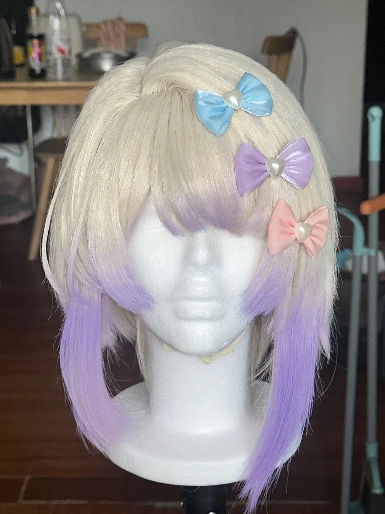 Spiel NEEDY GIRL OVERDOSE KAnge Ame Regen Cosplay Haarnadeln Bunte Bowtie Haarspangen 3 Teile/satz Kopfbedeckung Zubehör – Detail 3