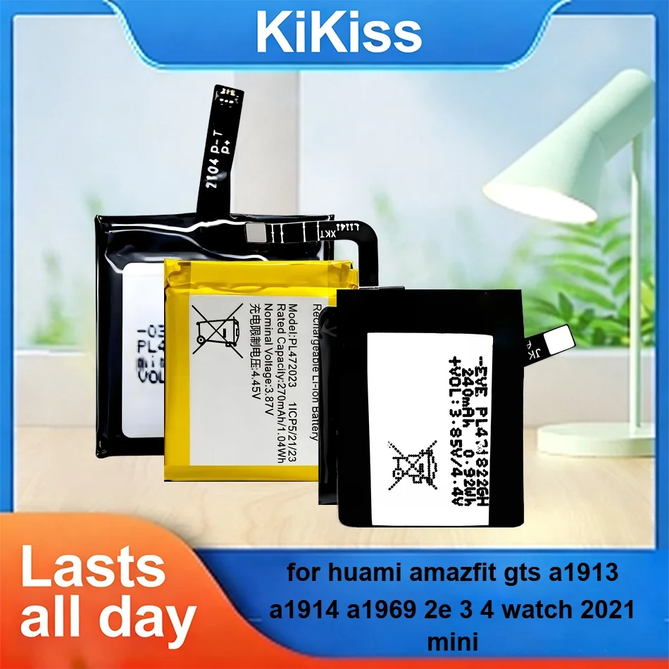 

Аккумулятор для часов 220-300 мАч PL551825 (с кабелем) PL462023 для Huami Amazfit GTS A1913 A1914 A1969 2E 3 4 Watch 2021 Mini