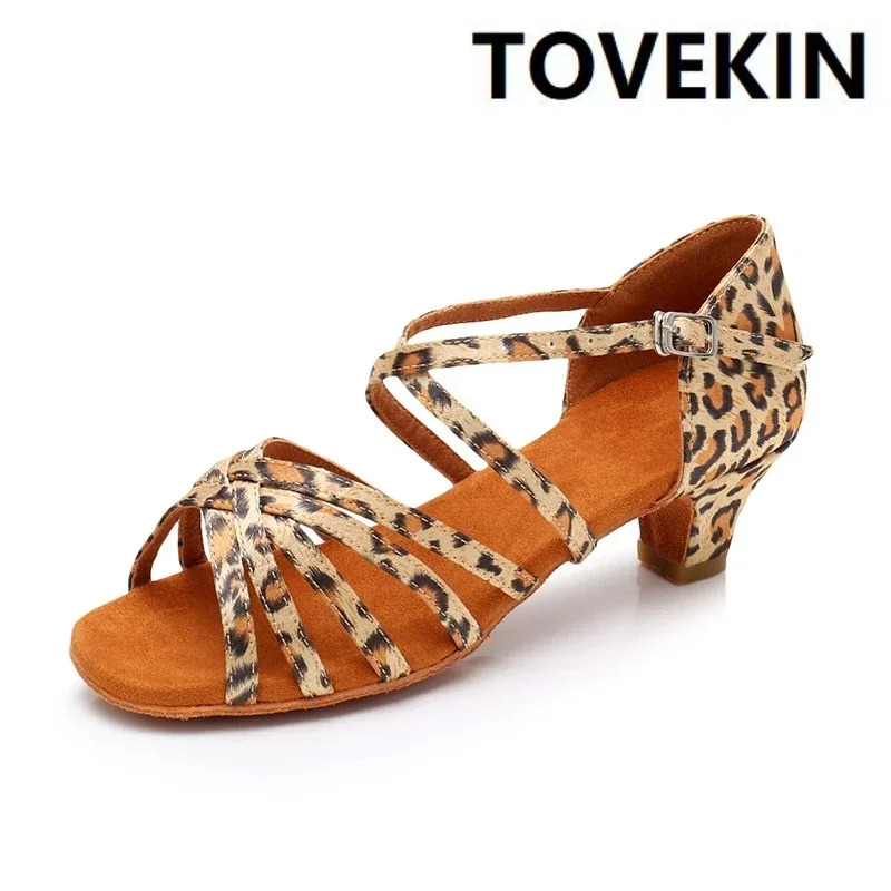 Quality TOVEKIN Girls Latin Dance Shoe Low Heel Salsa Dance Sandals for Women