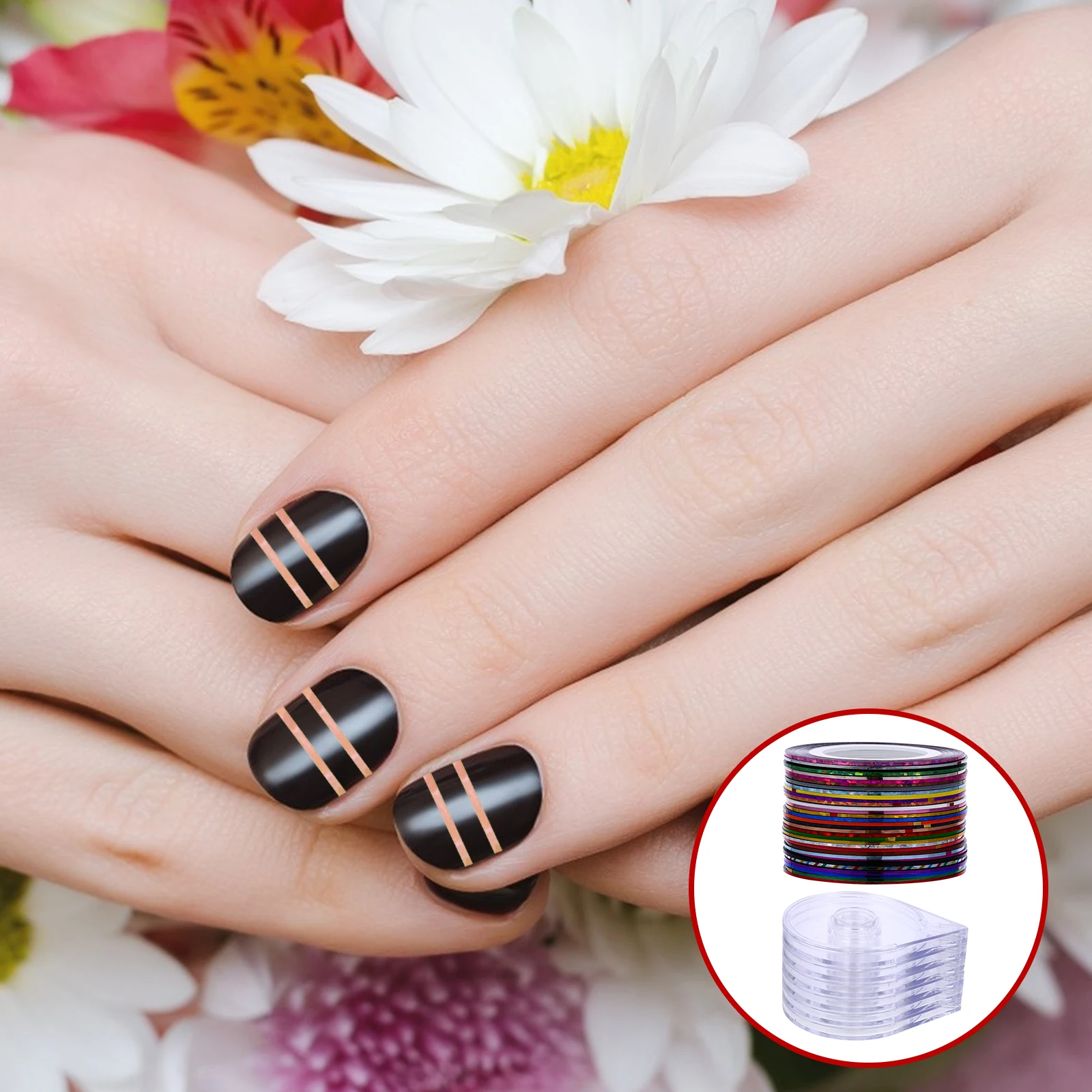 

Nail Art Lines Self Adhesive Gold Silver Thread Sticker Tape Manicure Striping DIY naments Decor Christmas Party Accessories