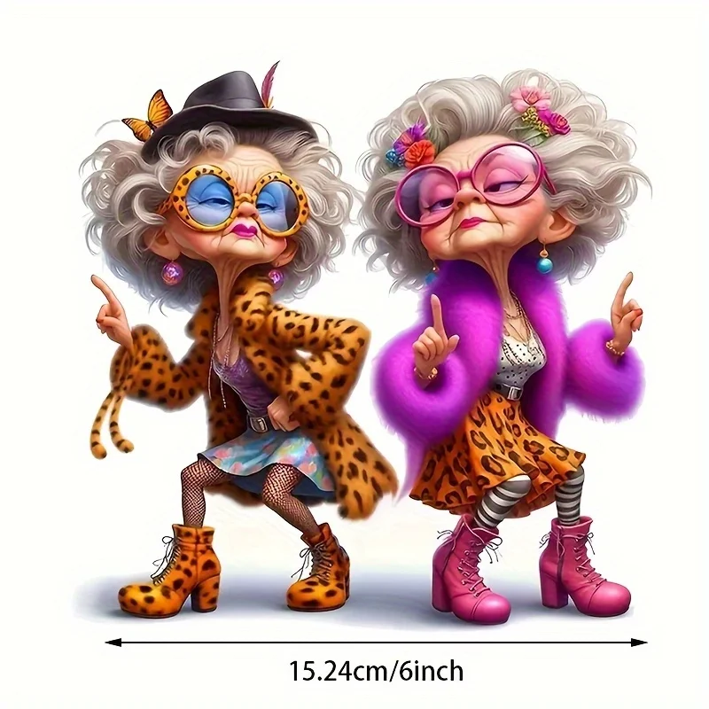 Colorful Grandma Vinyl Car Decal Sticker 6 Inch Self-Adhesive Waterproof for Window Laptop