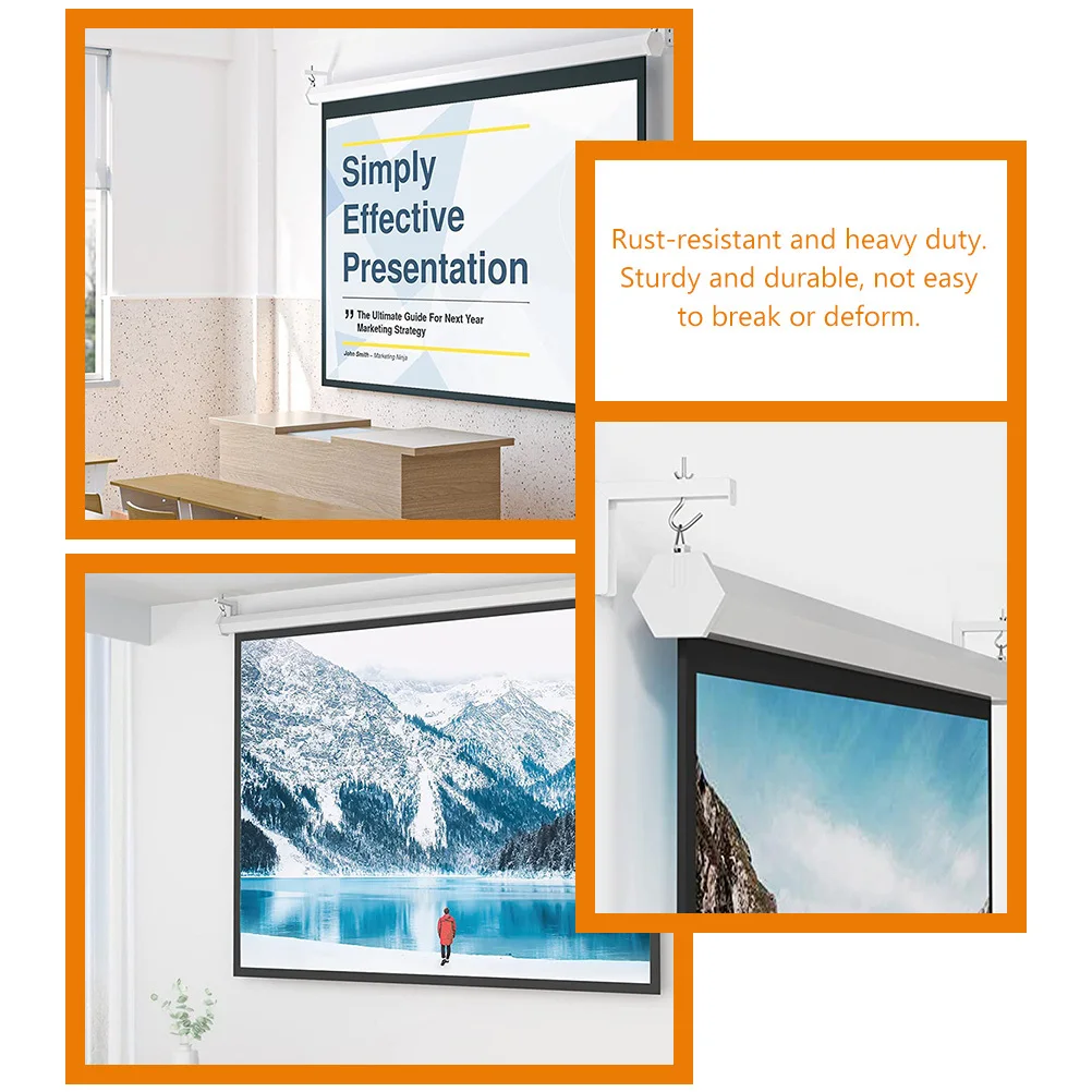 

1 set 1 Set Of Wall Mount Projector Screen Bracket L-Shaped Steel Bracket For Ceiling Mount Adjustable Hanging Hook