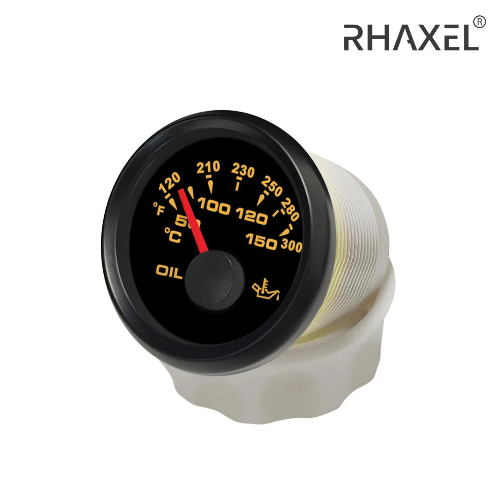 RHAXEL-medidor de temperatura de aceite Universal, 50-150 ℃, para coche, motocicleta, barco, 52mm, 12V/24V