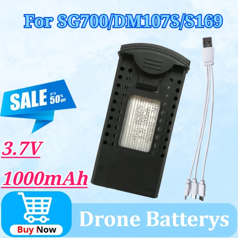 

Аккумулятор Li-Po 3.7V 1000mAh для квадрокоптеров SG700 / DM107S / S169, складных дронов, аксессуары для зарядки