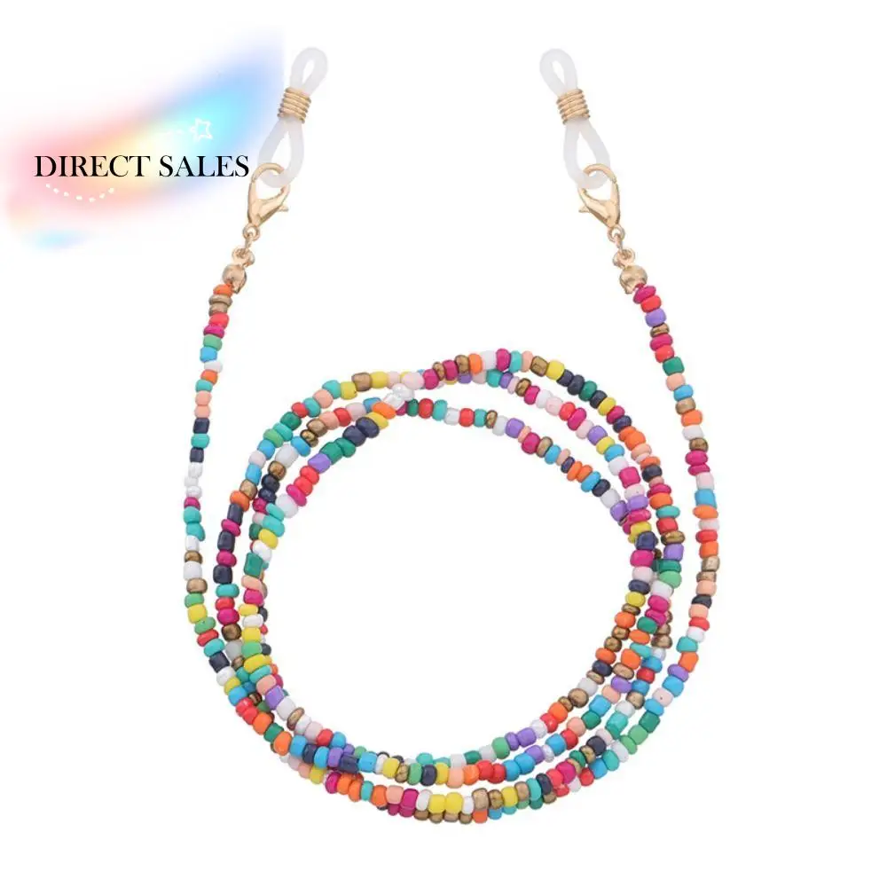 

Metal Chain Colorful Bead Glasses Chain Bohemia Style Colorful Sunglasses Chains Neck Strap String Anti-lost Eyeglass Lanyard