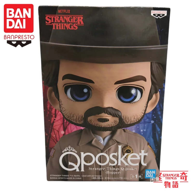 Na Stanie Bandai Banpresto Oryginalna Figurka Akcji Stranger Things Jim Hopper Qposket Lalka Nowa w Pudełku Zabawki Model Garażowy