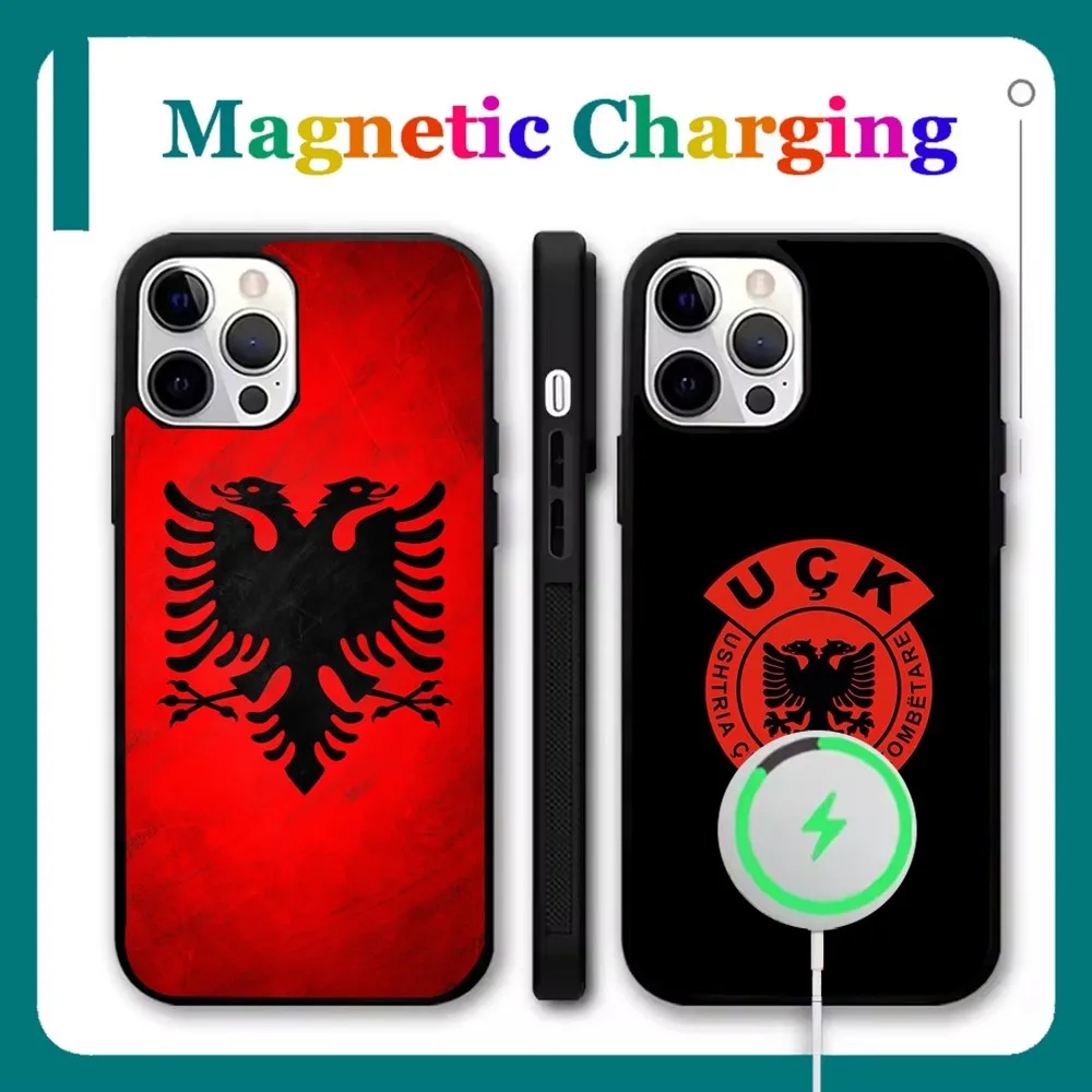 

Albania Flag Uck Illyrian Phone Case For iPhone 16,15,14,13,12,11,Pro,Max,Plus,Mini,SE New Magsafe Magnetic Wireless Charging