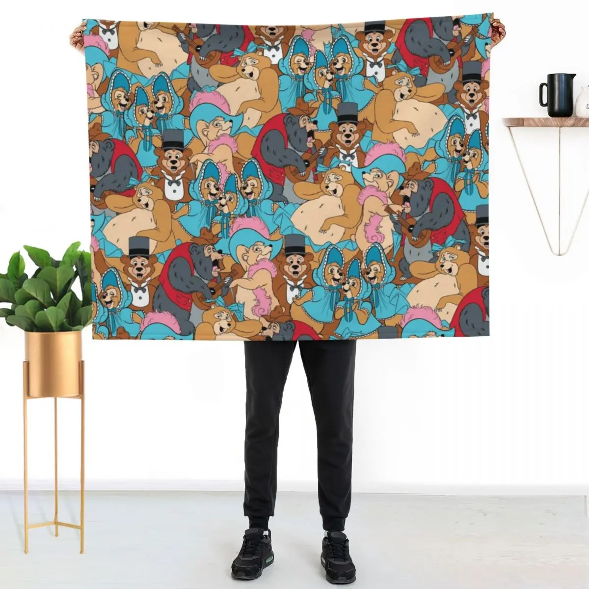 Country Bear Jamboree Pattern Throw Blanket Soft Plush Blanket as Housewarming Gift