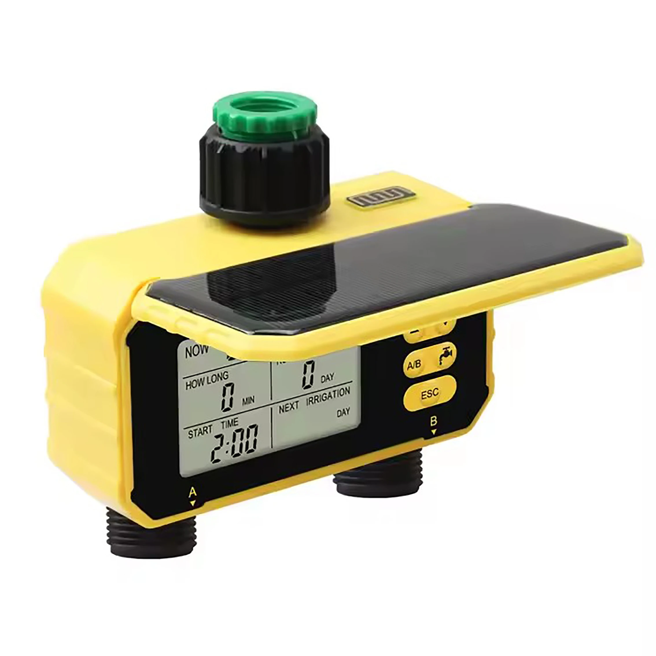Solar Irrigation Smart Dual Water Timer Automatic Garden Sprinkler Timing Outdoor Digital Solar Water Timer