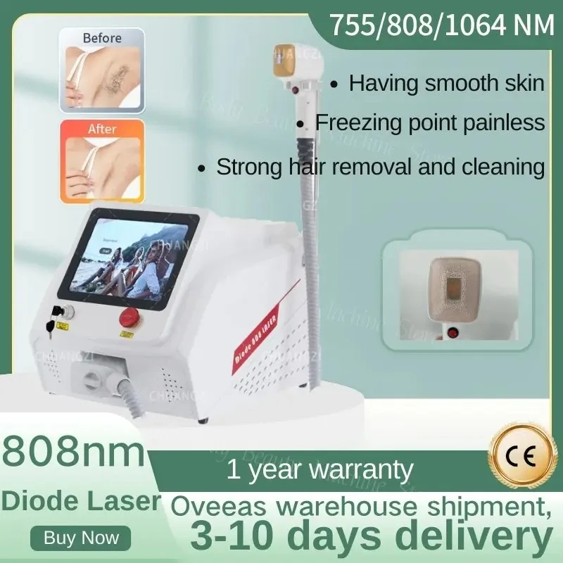 Professional Diode Ice Titanium Laser Body Hair Removal Machine 2024 Portable 808 755 Alexandrite Device 4 waves IPL Permanent