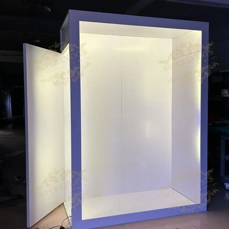 Weddings Photography Decoration PVC Magazine Photo Booth Box Backdrop event vogue booth box with led light with door