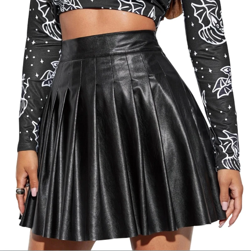 Herfst en winter sexy Spice Girls korte rok geplooide effen kleur damesrok