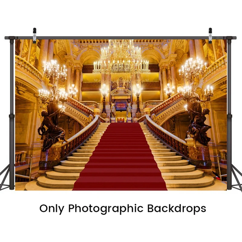 1 PCS Vinyl 210X150cm Luxury Palace Photography Backdrops Chandelier Arches Hotel Backdrops