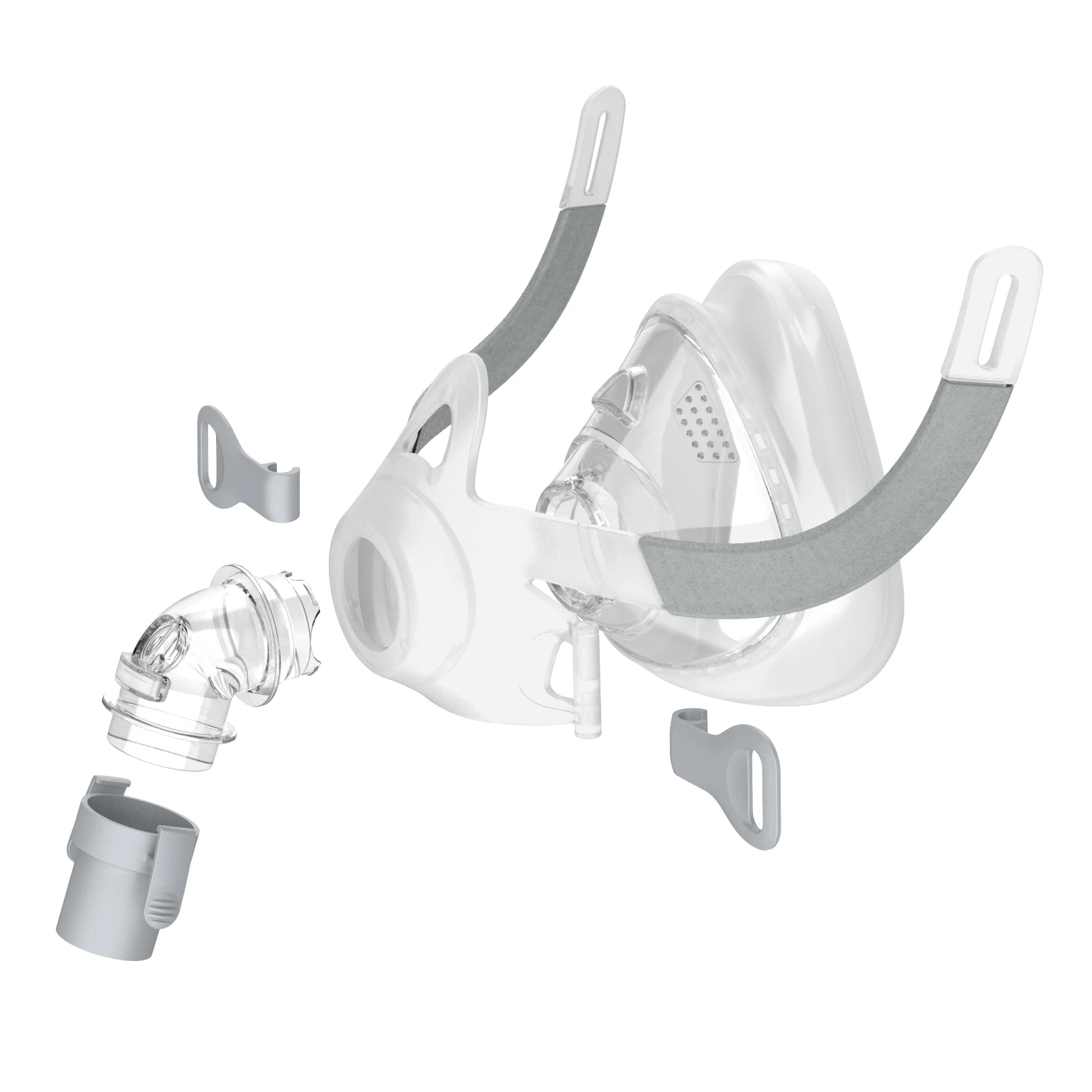 Airfit F20 Full Face Mask Set, Including Support Frame, Swivel Elbow, And Headgear, Compatible With All Brands Of Ventilators