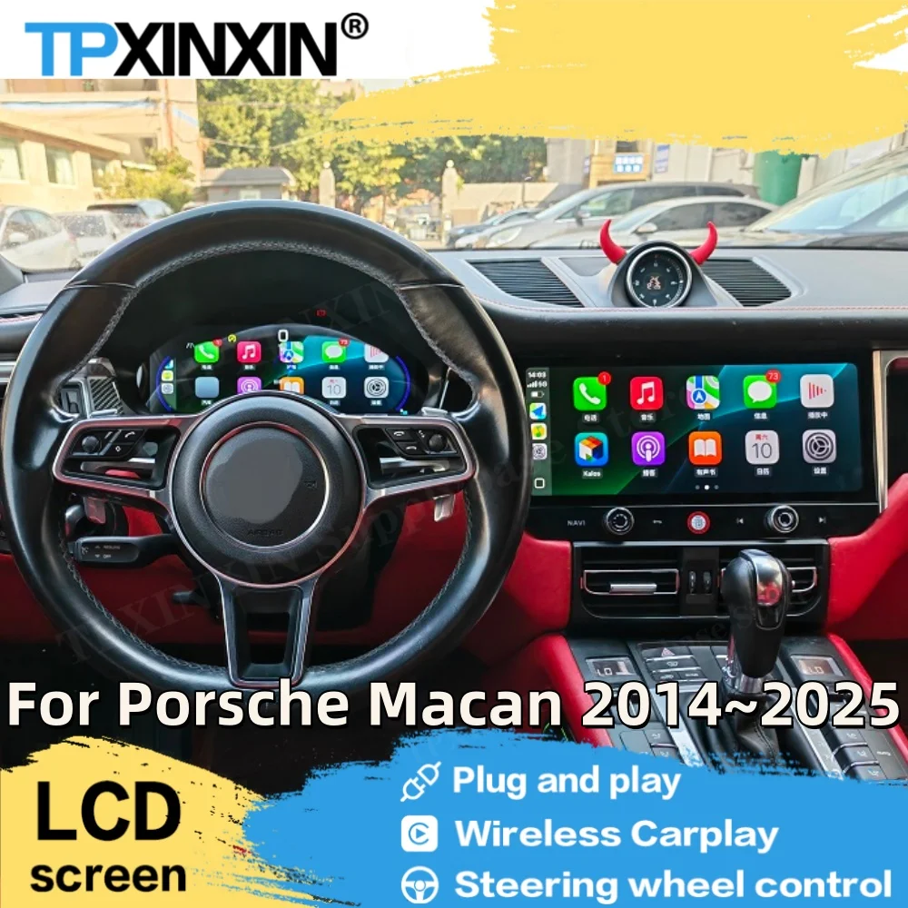 12.3 Inch For Porsche Macan 2014~2025 Digital Performance Display Dashboard With Carplay LCD Speed Table Car Virtua Navigation
