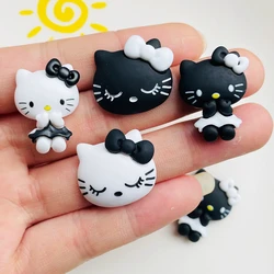 10 Pcs New Mini Kawaii Cartoon Animal Black And White Kitten Resin Scrapbook Diy Jewellery Children Gift Hairpin Accessories A34