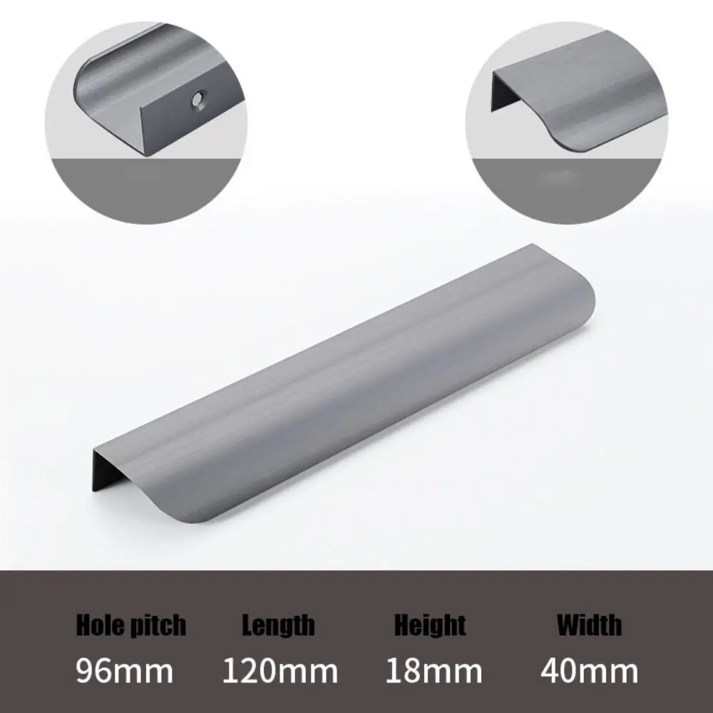 

Space Aluminum Hidden Cabinet Handle Black/gold/grey Double Hole Arc Door Handle Easy To Install Multiple Sizes