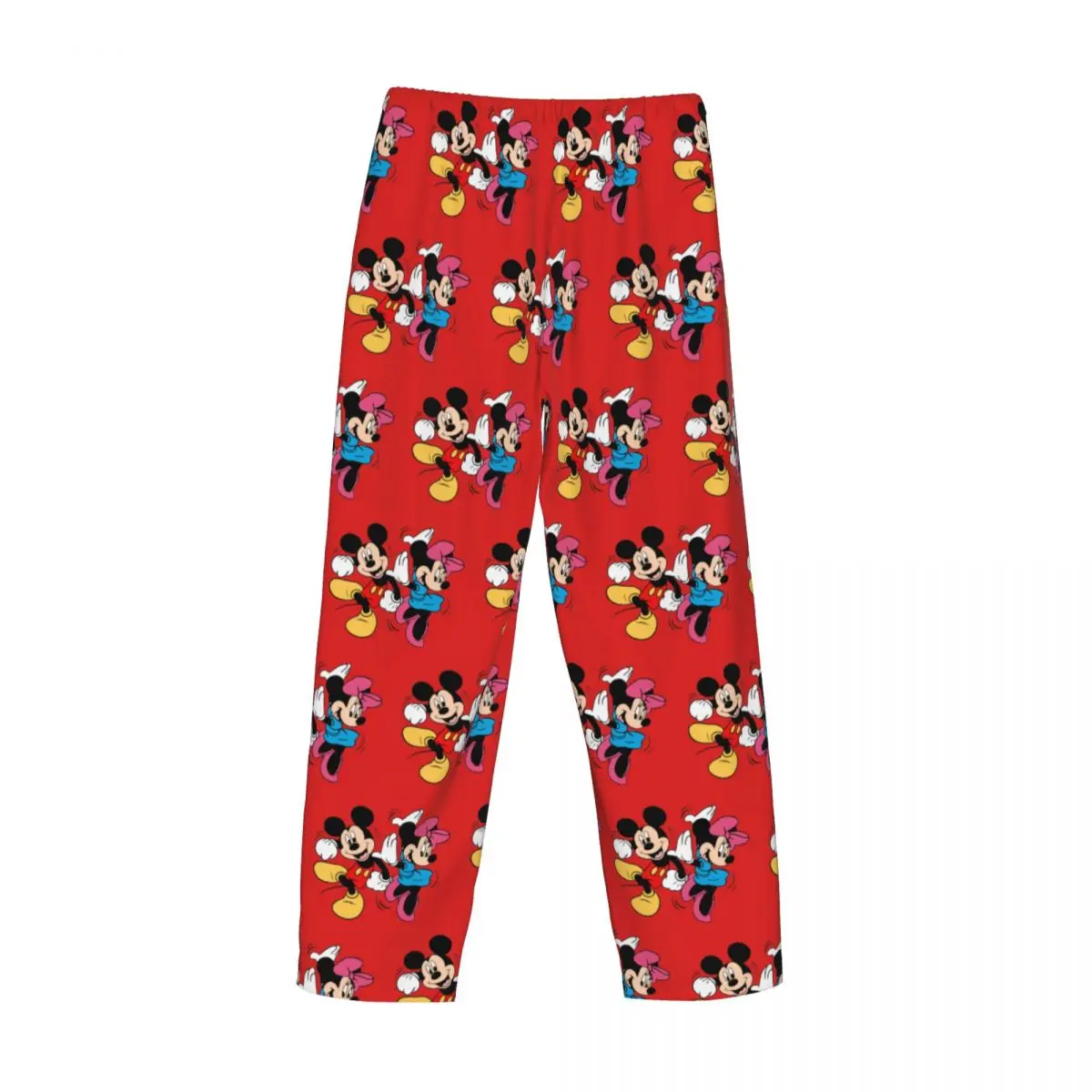 Pantalones de pijama personalizados para hombre, Mickey Mouse, Minnie, estampado de dibujos animados de Disney, ropa de dormir con bolsillos