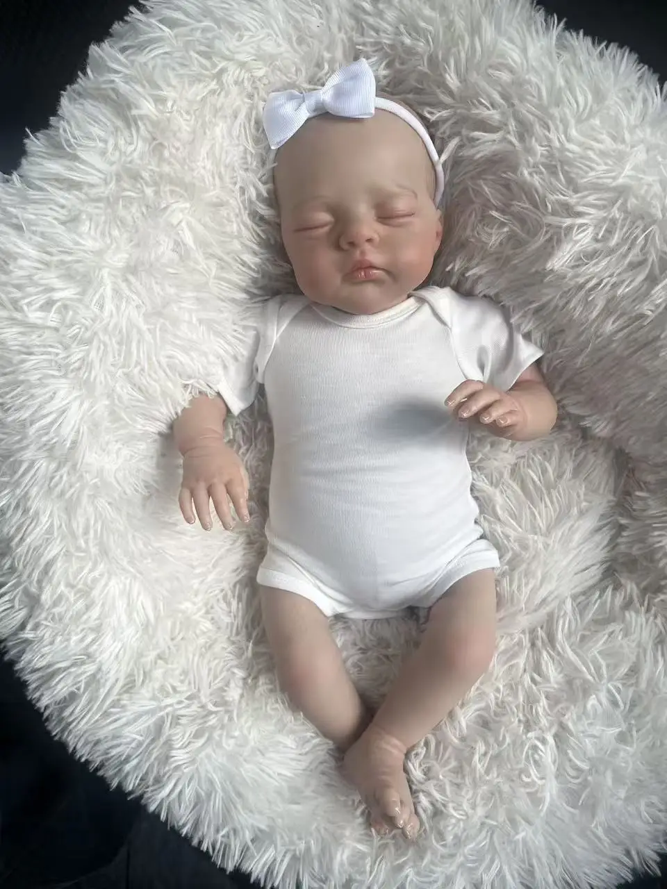 Muñeca Reborn de 19 pulgadas y 48CM, Irys durmiente, hecha a mano, realista, bebé recién nacido, tono de piel 3D con pelo pintado, muñecas reborn niñas