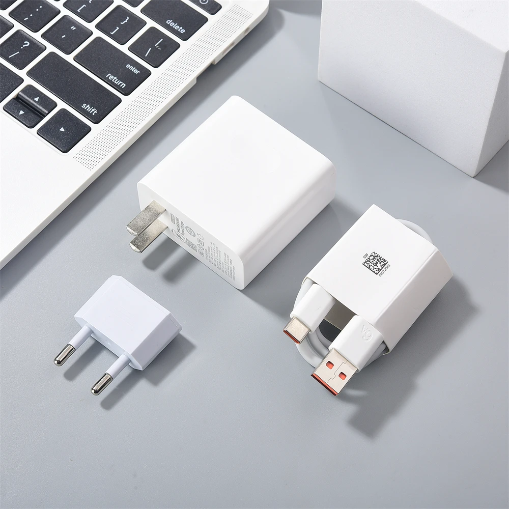 HUAWEI Nova 13 12 11 10 Pro 100W EU/US Super Fast Charger USB A/C 2 Ports Wall Adapter 6A Type C Cable For MateBook D16 Tablet - náhled 2
