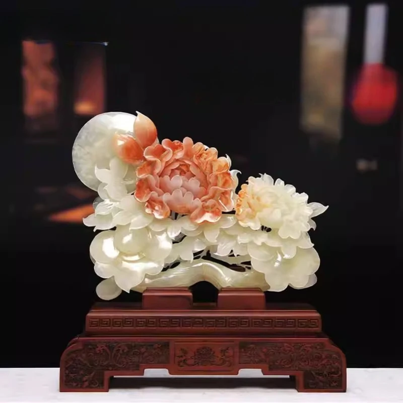 

Jade Peony Rich Ruyi Ornament