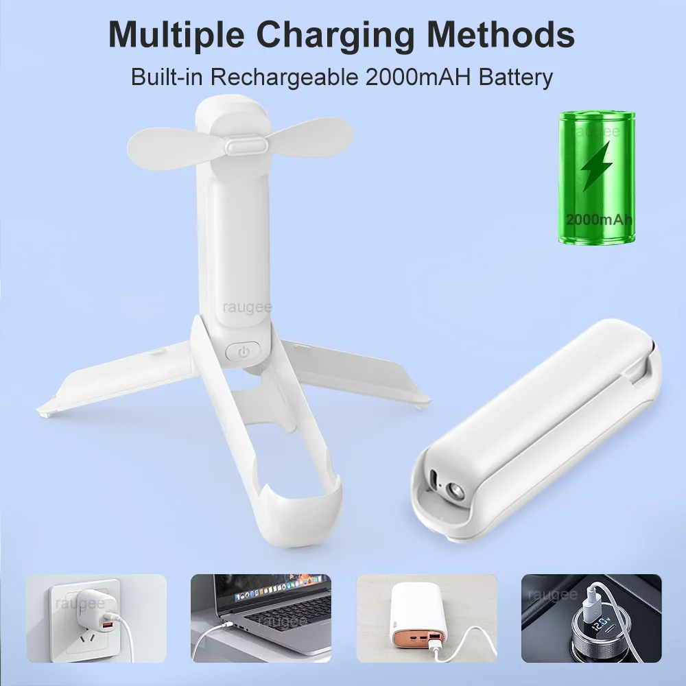 พัดลมมือถือขนาดเล็ก USB พัดลมพกพาแบบชาร์จไฟได้พร้อมที่วางโทรศัพท์ไฟฉายสําหรับพัดลมส่วนตัวสําหรับการเดินทางสํานักงานตั้งแคมป์กลางแจ้ง
