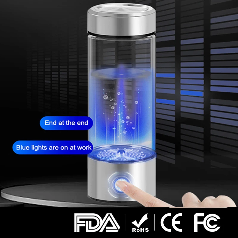 420ml Alkaline Hydrogen Water Bottle with Ionizer Filter Pitcher Type-C Charging Includes Hydrogen Water Generator Maker