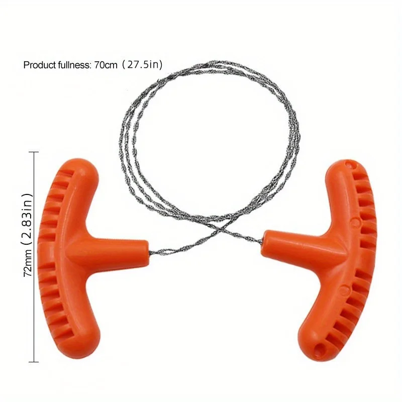 Mini Stainless Steel Hand-Pulled Wire Saw Rope - Compact Lightweight Multipurpose Pocket Saw for Outdoor Survival and Emergency