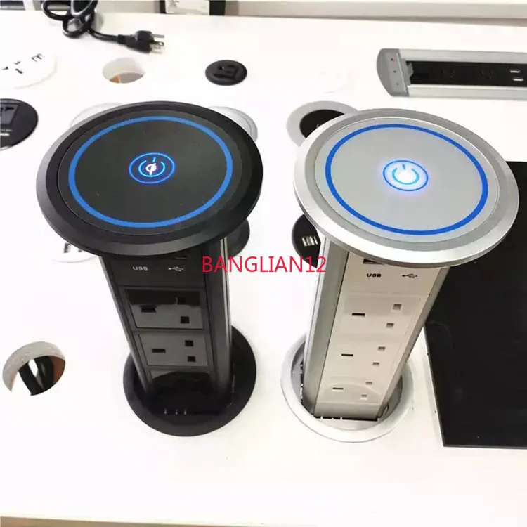 

Интеллектуальная электрическая настольная розетка с подъемным механизмом и управлением одной кнопкой, британский стандарт, для офиса и кухонных шкафов.