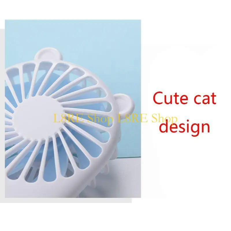 Mini ventilador mano L8RE, ventilador bolsillo portátil recargable por USB, 800mAh, 3 modos viento para viajes