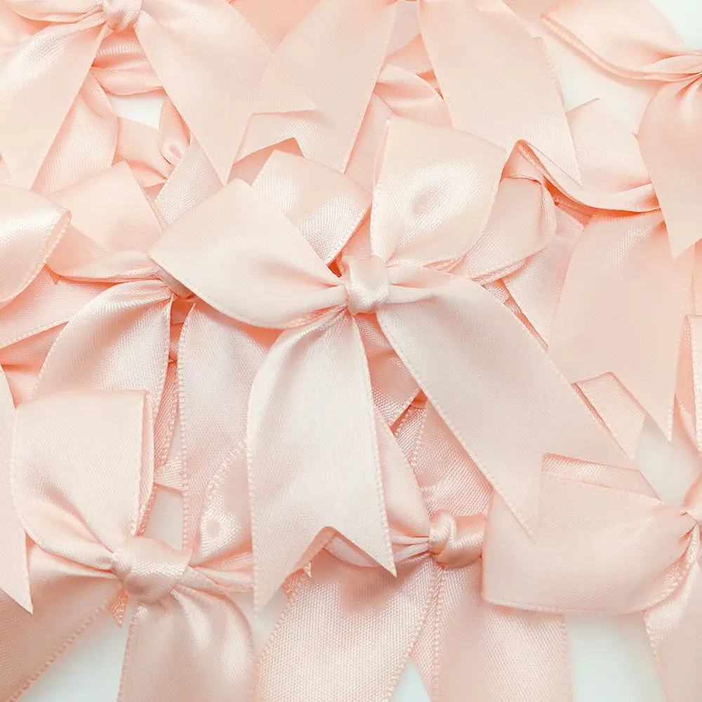 50PCS 85*85mm Satin Band Bögen Dekoration Für Handwerk Geschenk Blume Kopfbedeckungen Kleidung DIY Hochzeit Invication karte Taschen Party Decor – Detail 4